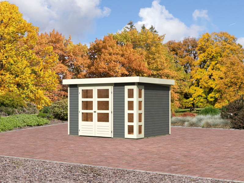 Karibu Gartenhaus Kerko 5 terragrau 19 mm