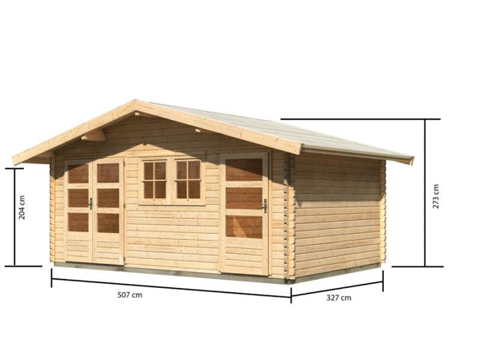 Karibu Gartenhaus Lagor 2 38 mm 2-Raum-Haus