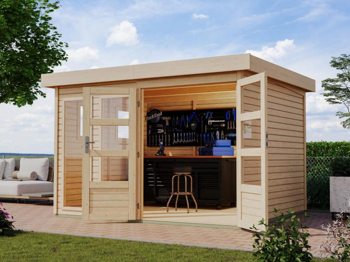 Karibu Gartenhaus Lahar 5, natur , 19 mm