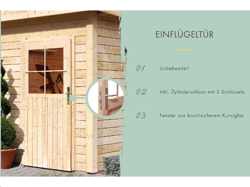 Karibu Gartenhaus Mattrup 2 raum Haus natur 28 mm