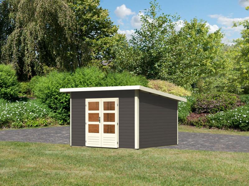 Karibu Gartenhaus Northeim 3 in terragrau 38 mm