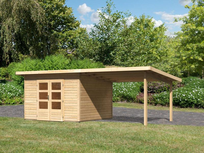 Karibu Gartenhaus Northeim 3 naturbelassen mit Schleppdach 3,0 Meter
