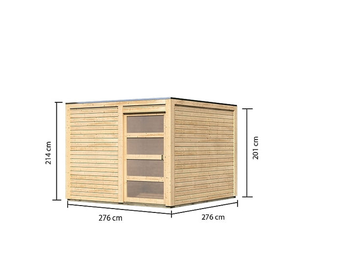 Karibu Gartenhaus Qubic 2 natur