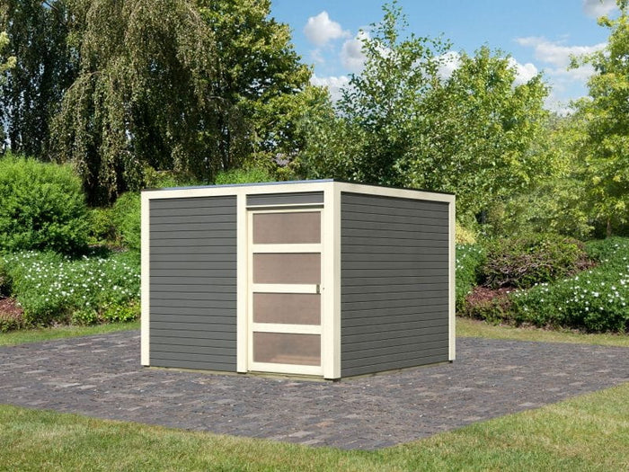 Karibu Gartenhaus Qubic 2 terragrau