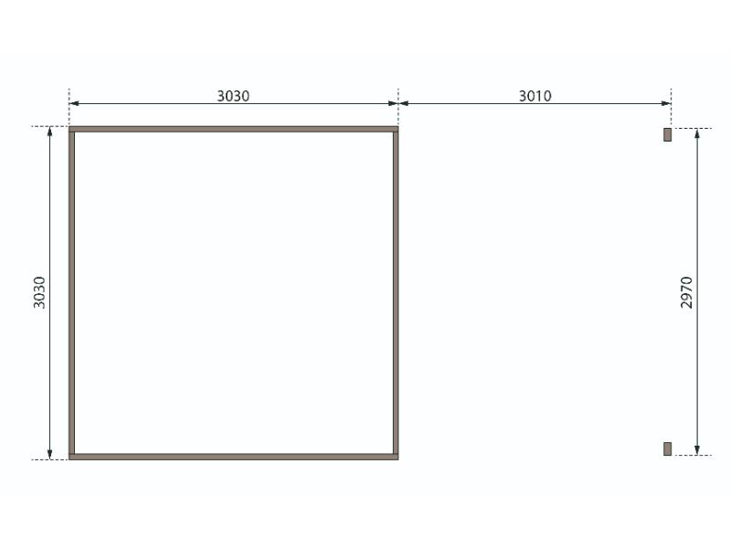 Karibu Gartenhaus Radeburg 1 natur mit Anbaudach 3,3 m
