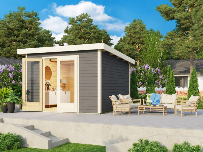 Karibu Gartenhaus Radeburg 1 terragrau 40 mm