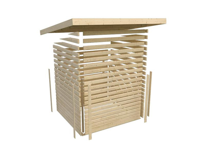 Karibu Gartenhaus Radeburg 2 terragrau 38 mm