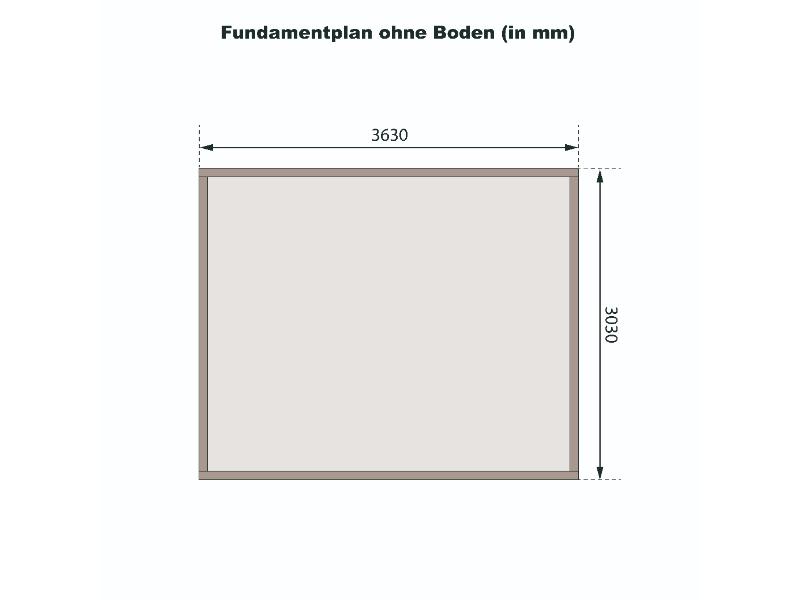 Karibu Gartenhaus Radeburg 2 terragrau mit Anbaudach 3,3 m und Rückwand