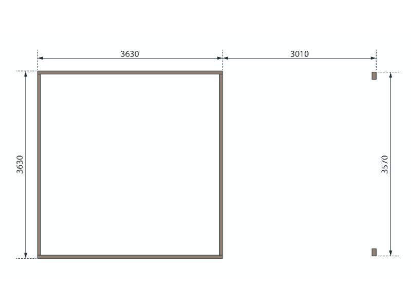 Karibu Gartenhaus Radeburg 3 natur mit Anbaudach 3,3 m