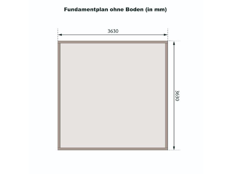 Karibu Gartenhaus Radeburg 3 terragrau mit Anbaudach 3,3 m und Rückwand