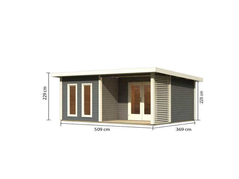 Karibu Gartenhaus Radeburg 5 terragrau inkl. Terrasse