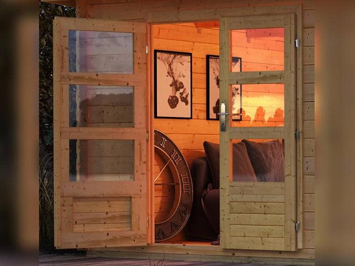 Karibu Gartenhaus Ravenna 1 natur, inkl. Fußboden