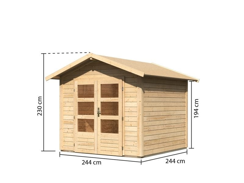 Karibu Gartenhaus Ravenna 1 natur