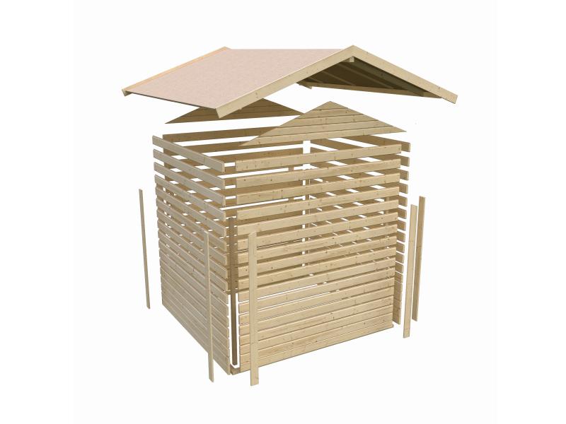 Karibu Gartenhaus Ravenna 1 natur