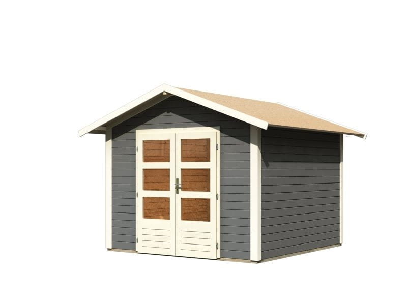 Karibu Gartenhaus Ravenna 2, terragrau, inkl. Fußboden