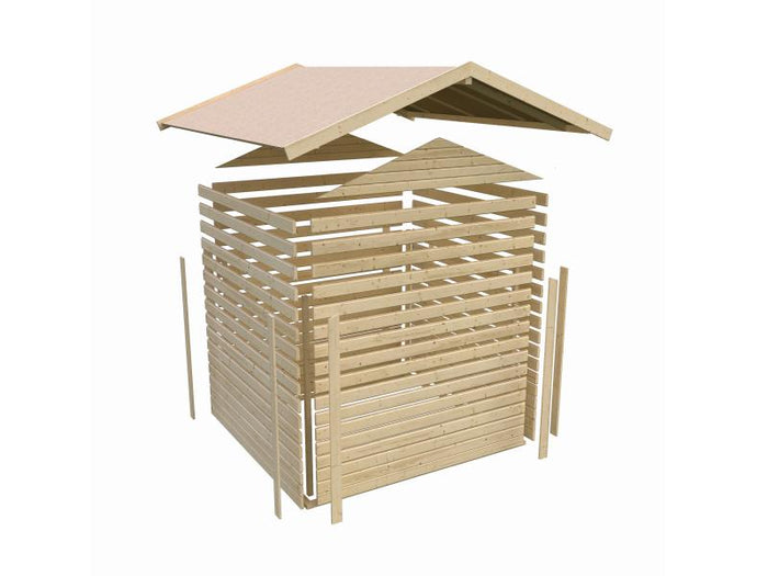 Karibu Gartenhaus Ravenna 2, terragrau