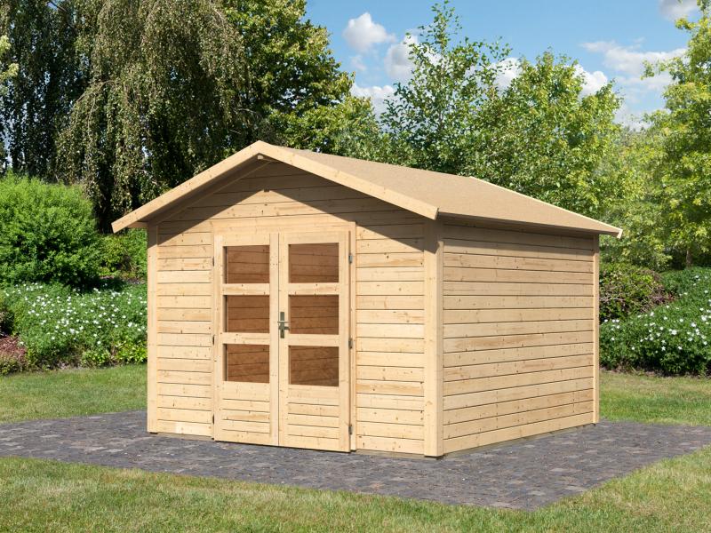 Karibu Gartenhaus Ravenna 3 naturbelassen, inkl. Fußboden