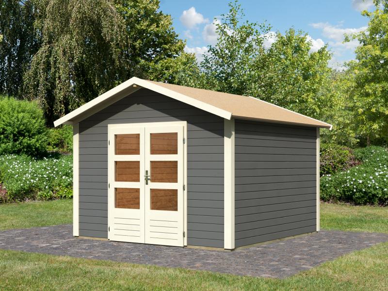 Karibu Gartenhaus Ravenna 3 terragrau