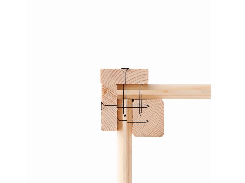 Karibu Gartenhaus Retola 2 in terragrau mit 2,80 Meter Anbaudach