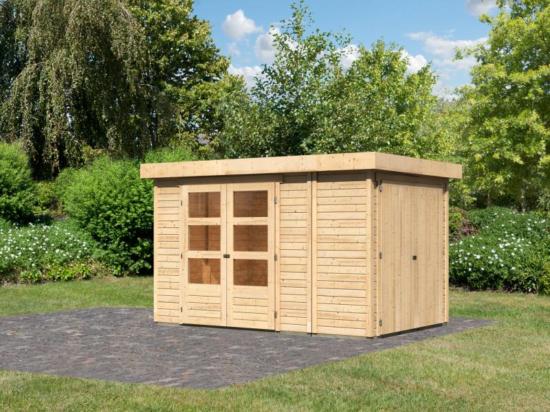 Karibu Gartenhaus Retola 3 inkl. Anbauschrank