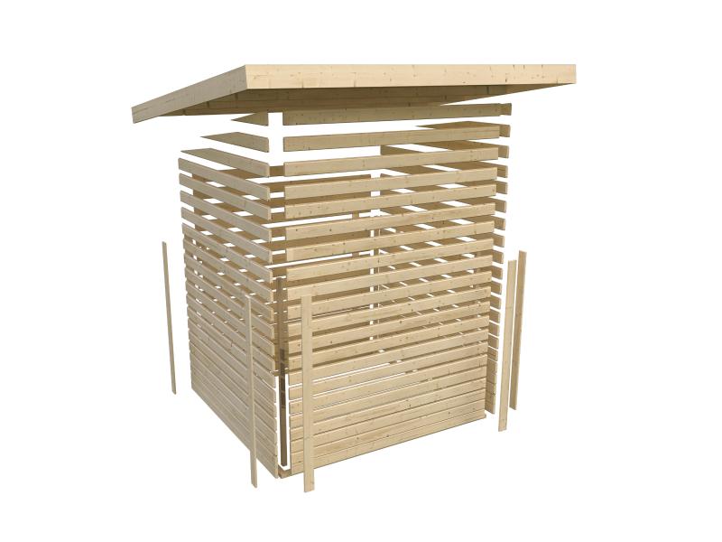 Karibu Gartenhaus Retola 5 inkl. Anbauschrank, terragrau