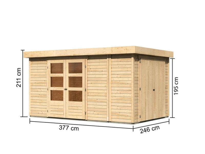Karibu Gartenhaus Retola 6 inkl. Anbauschrank