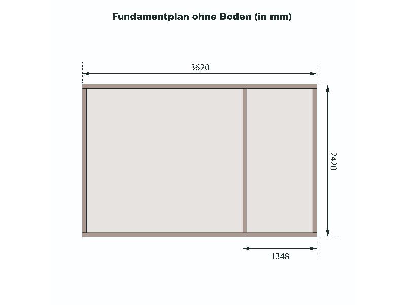 Karibu Gartenhaus Schönbuch 1, 38 mm 2-Raum-Haus - terragrau