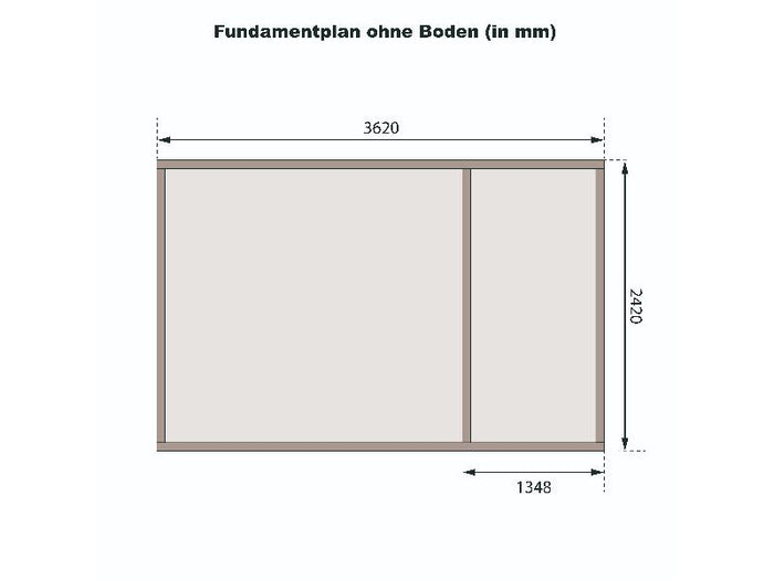 Karibu Gartenhaus Schönbuch 1, 38 mm 2-Raum-Haus - terragrau