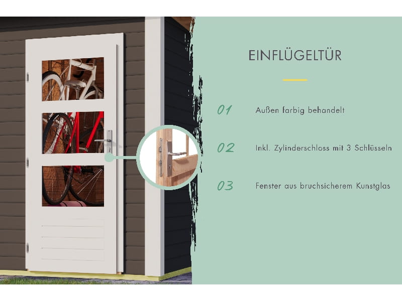 Karibu Gartenhaus Schönbuch 1, 38 mm 2-Raum-Haus - terragrau