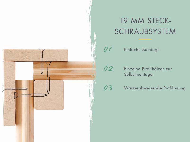 Karibu Gartenhaus Stockach 2, schwarz