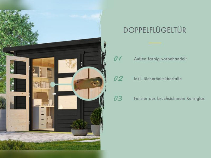 Karibu Gartenhaus Stockach 2, schwarz