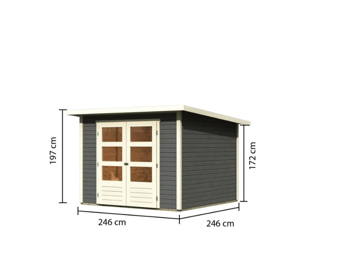 Karibu Gartenhaus Stockach 4 in terragrau