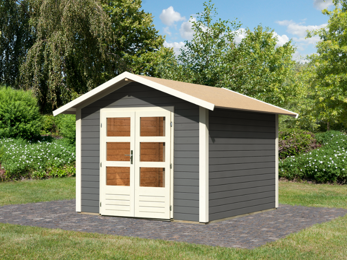 Karibu Gartenhaus Talkau 6 in terragrau 28 mm