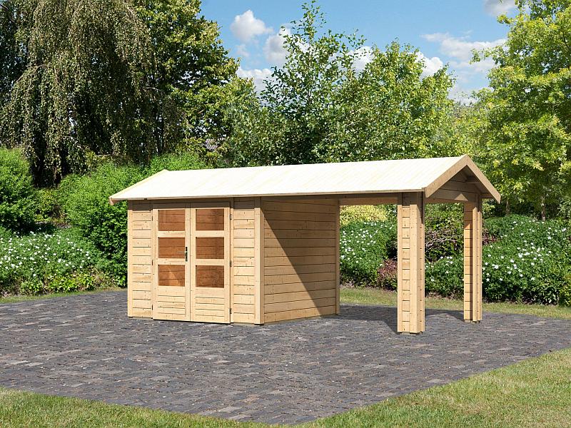 Karibu Gartenhaus Theres 3 natur- 1 Dachbausbauelement