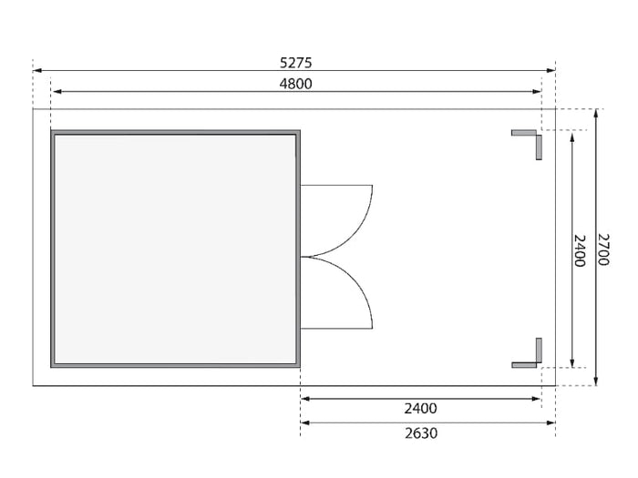 Karibu Gartenhaus Theres 3 natur- 1 Dachbausbauelement