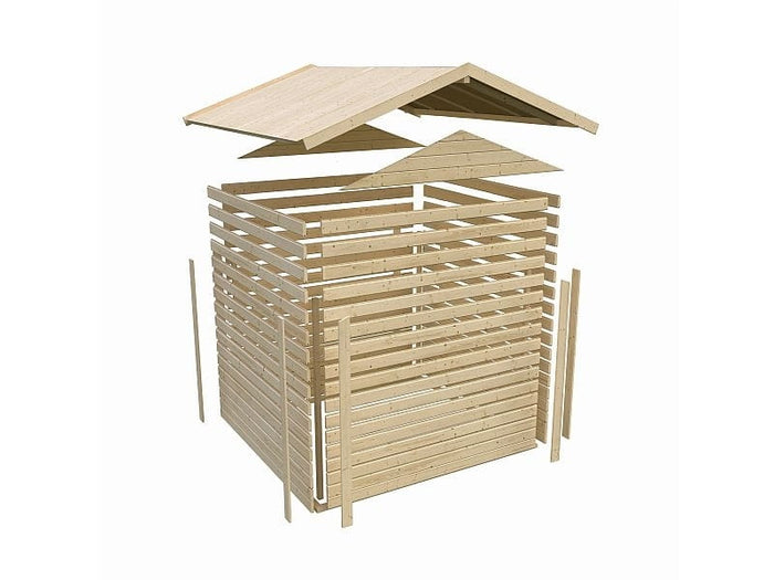 Karibu Gartenhaus Theres 3 terragrau 28 mm