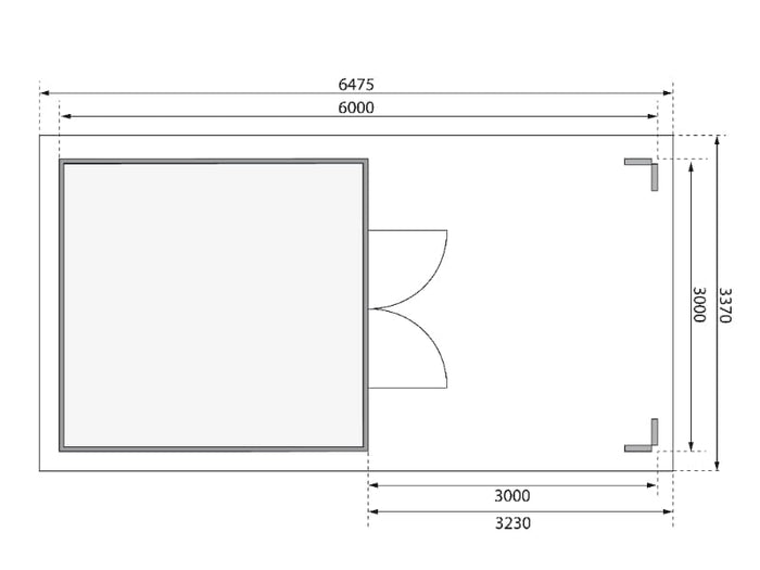 Karibu Gartenhaus Theres 7 natur- 1 Dachbausbauelement