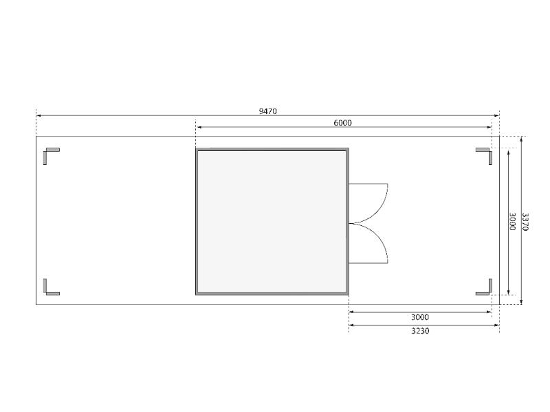 Karibu Gartenhaus Theres 7 terragrau- 2 Dachbausbauelemente