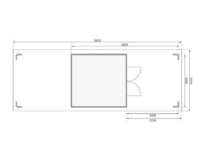Karibu Gartenhaus Theres 7 terragrau- 2 Dachbausbauelemente
