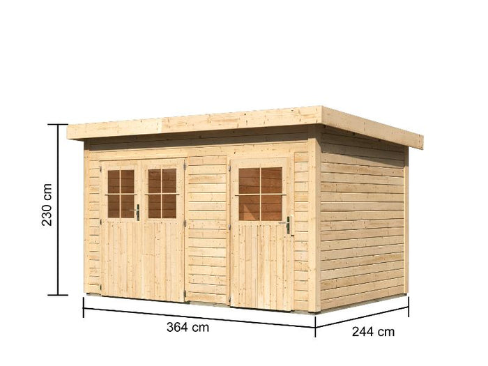 Karibu Gartenhaus Tintrup 2-Raum-Haus natur 28 mm