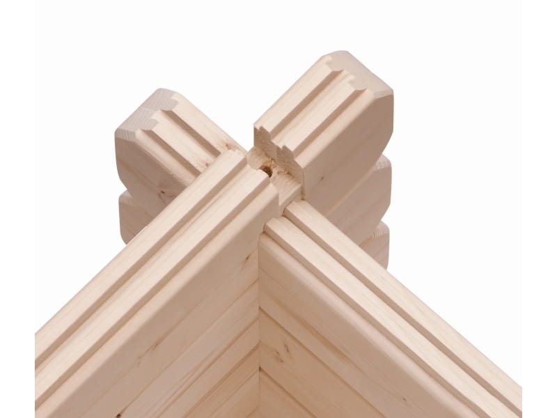 Karibu Gartenhaus Trittau 3 natur mit Anbaudach 4,4 m