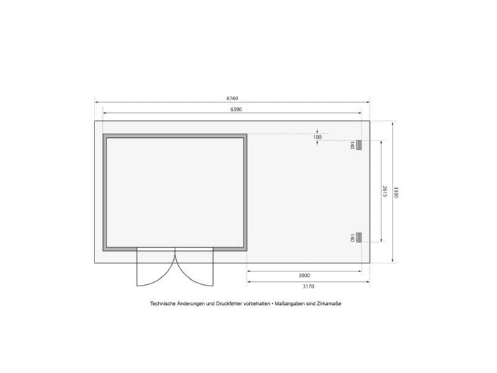 Karibu Gartenhaus Trittau 4 inkl. Anbaudach 3 m