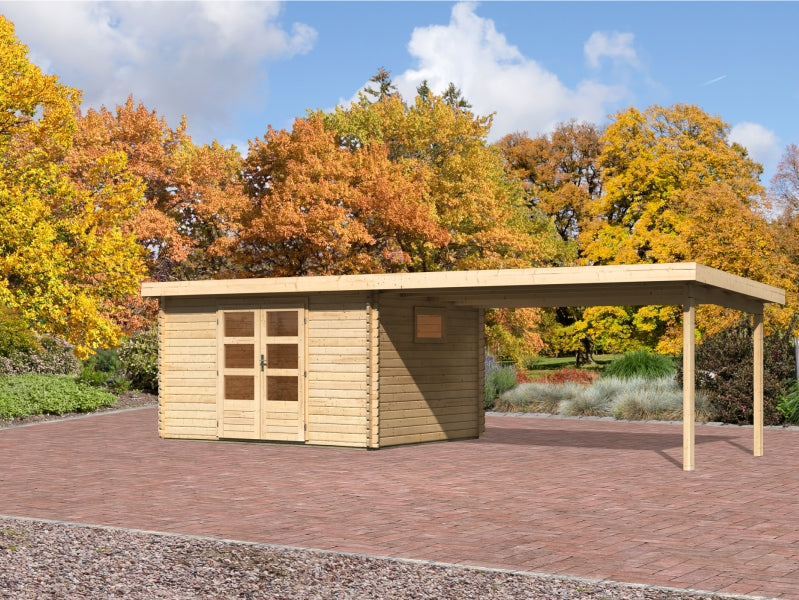 Karibu Gartenhaus Trittau 4 inkl. Anbaudach 4,4 m
