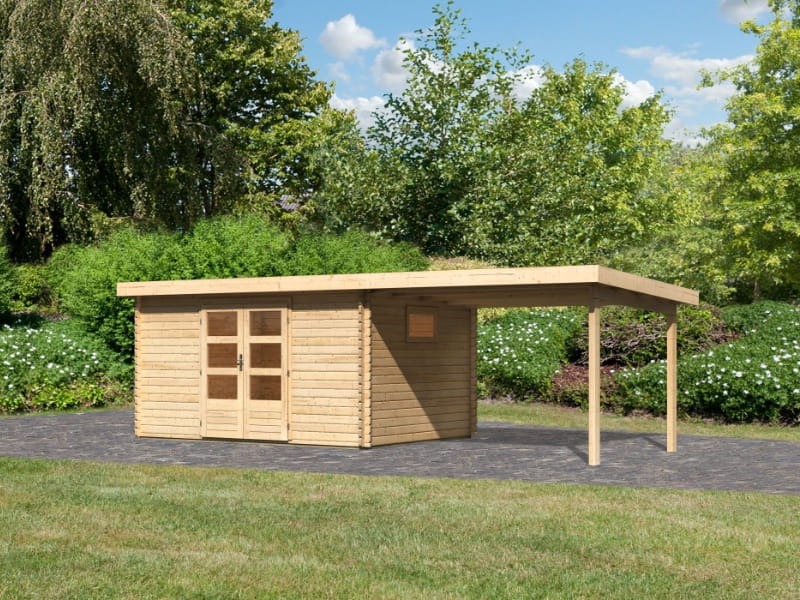 Karibu Gartenhaus Trittau 5 inkl. Anbaudach 3,3 m