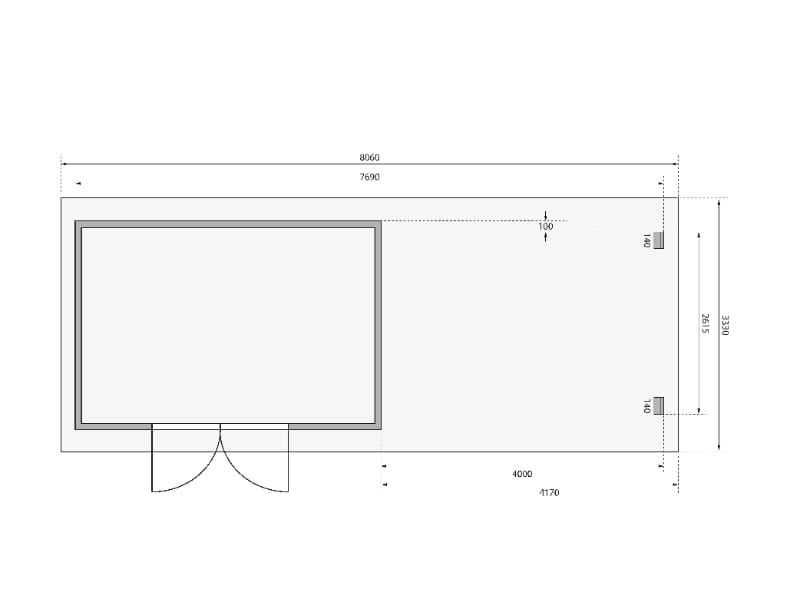 Karibu Gartenhaus Trittau 5 inkl. Anbaudach 4,4 m mit Rückwand