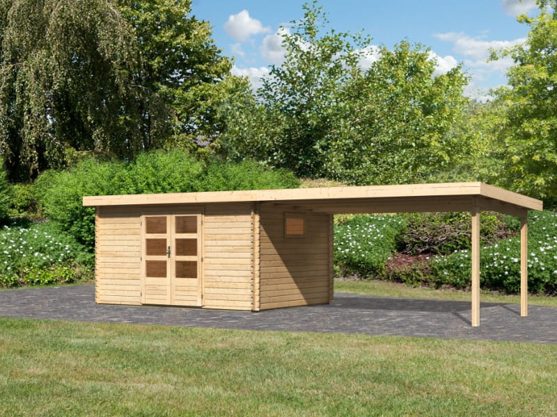 Karibu Gartenhaus Trittau 5 inkl. Anbaudach 4,4 m