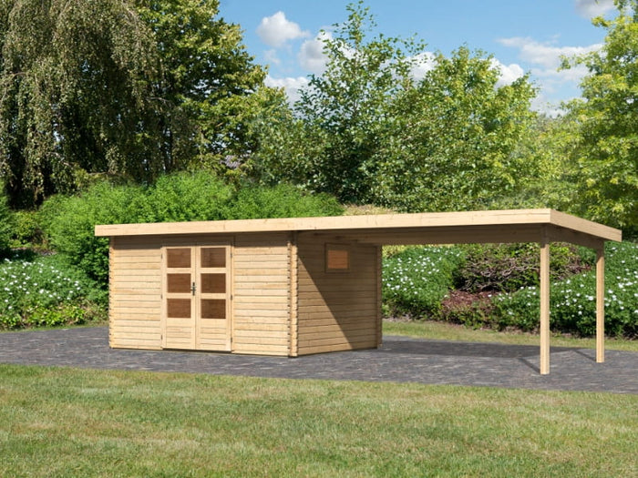 Karibu Gartenhaus Trittau 5 inkl. Anbaudach 4,4 m