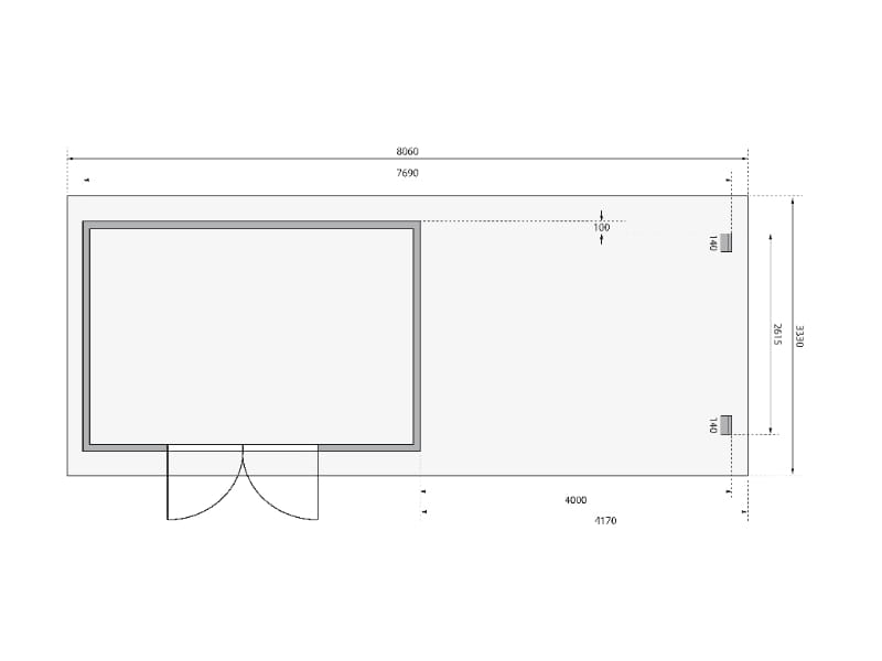 Karibu Gartenhaus Trittau 5 inkl. Anbaudach 4,4 m