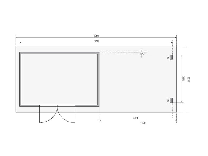 Karibu Gartenhaus Trittau 5 inkl. Anbaudach 4,4 m