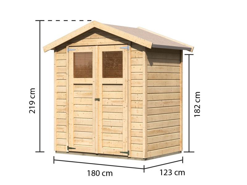Karibu Gerätehaus Dahme 1 natur 14 mm